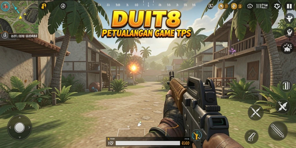 Tangkapan layar gameplay DUIT8 menampilkan aksi seru dalam TPS.
