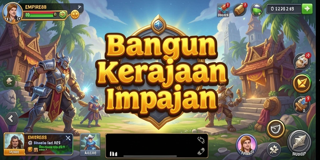 Tampilan gameplay EMPIRE88 yang menampilkan pertempuran epik dan pembangunan kerajaan.