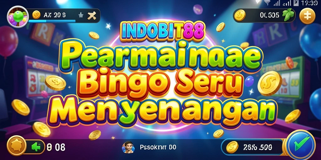 Tampilan gameplay seru di INDOBIT88 dengan angka-angka Bingo yang berwarna.