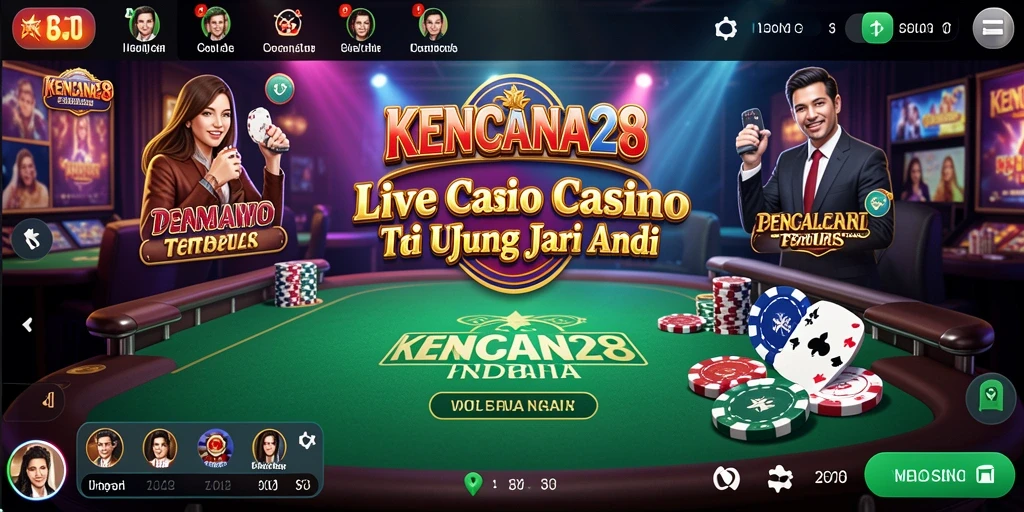 Screenshot utama KENCANA28 menampilkan pengalaman gameplay Live Casino yang mendebarkan.