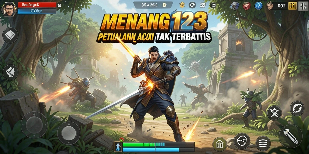 Tampilan gameplay aksi mendebarkan dalam MENANG123.