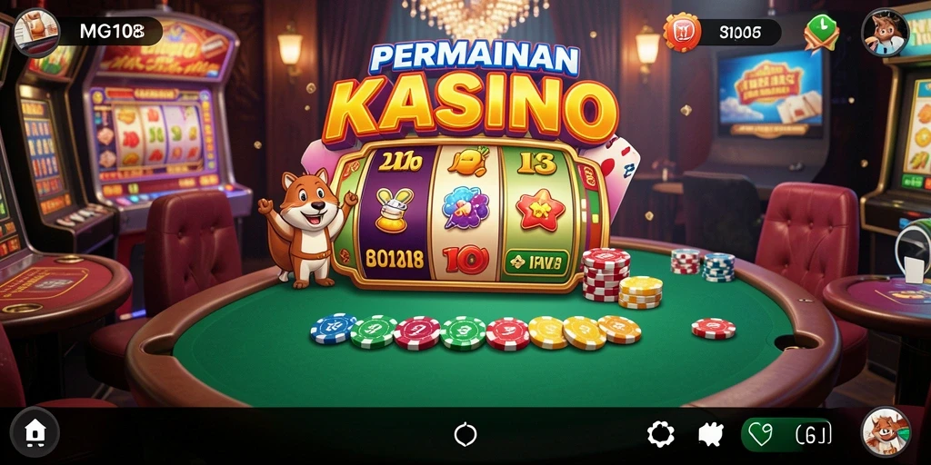 Screenshot gameplay MG108 menampilkan suasana kasino yang mendebarkan dan grafis yang memukau.