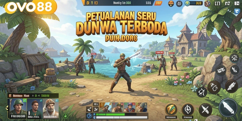 Screenshot gameplay OVO88 menampilkan eksplorasi dunia terbuka yang menakjubkan.