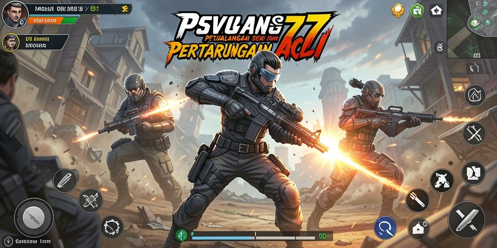 Tampilan penuh aksi dari gameplay seru di PSG77.
