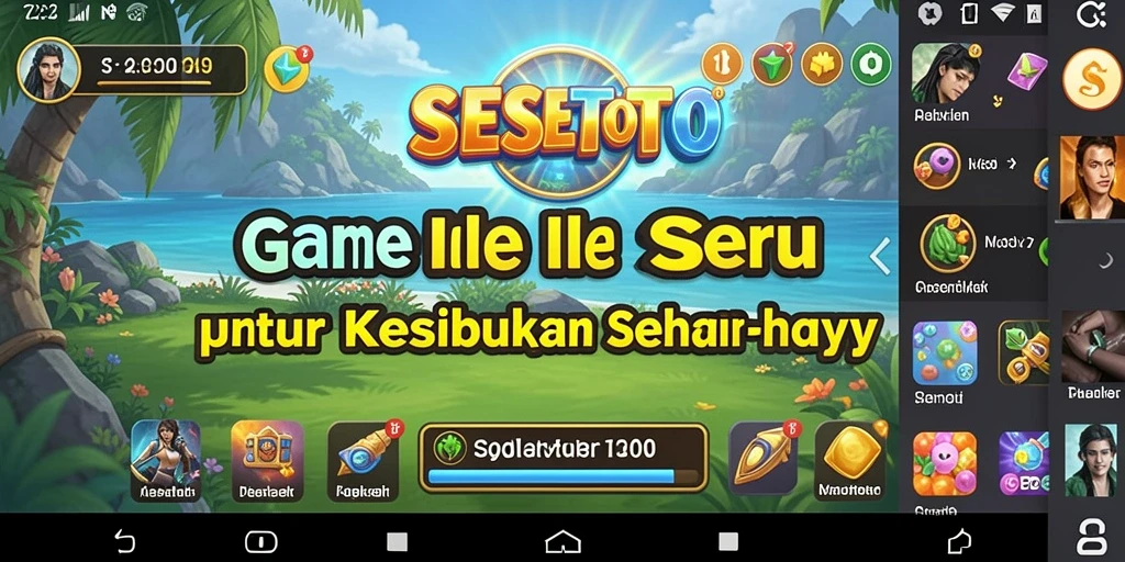 Tampilan gameplay SESETOTO yang menonjolkan karakter dan misi yang menarik.