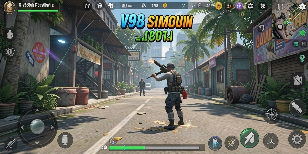 Tampilan gameplay V98 yang imersif dan penuh tantangan.