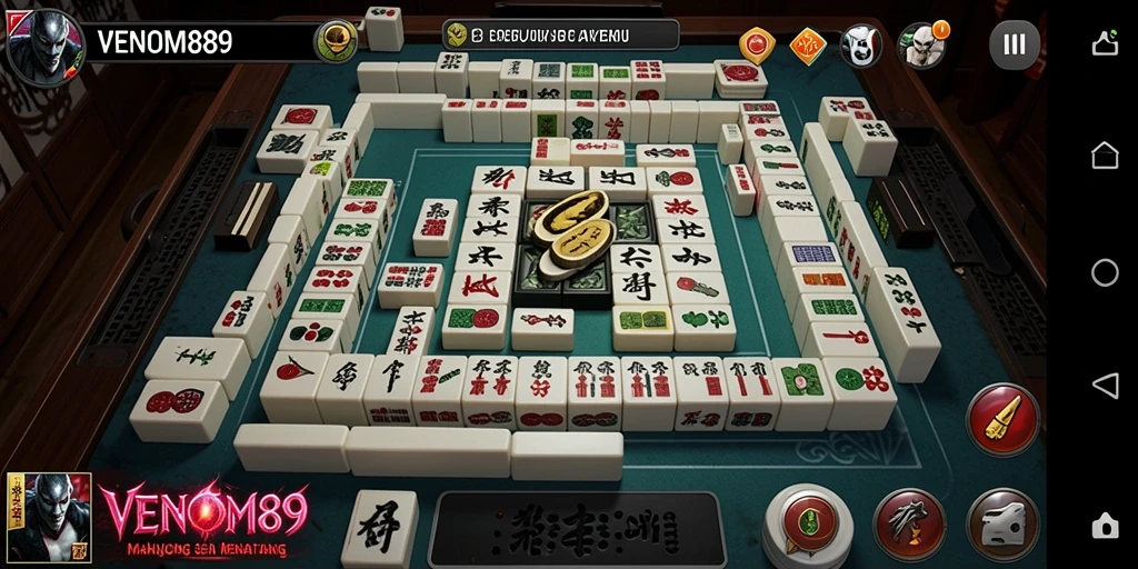 Tangkapan layar gameplay VENOM889 yang menunjukkan keseruan bermain Mahjong.